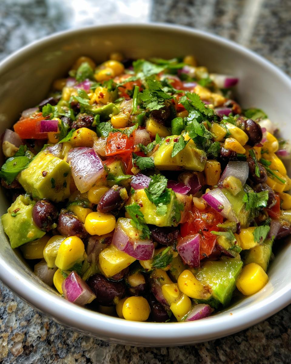 Avocado Corn and Black Bean Salsa - No cook dip and side! - detail 2