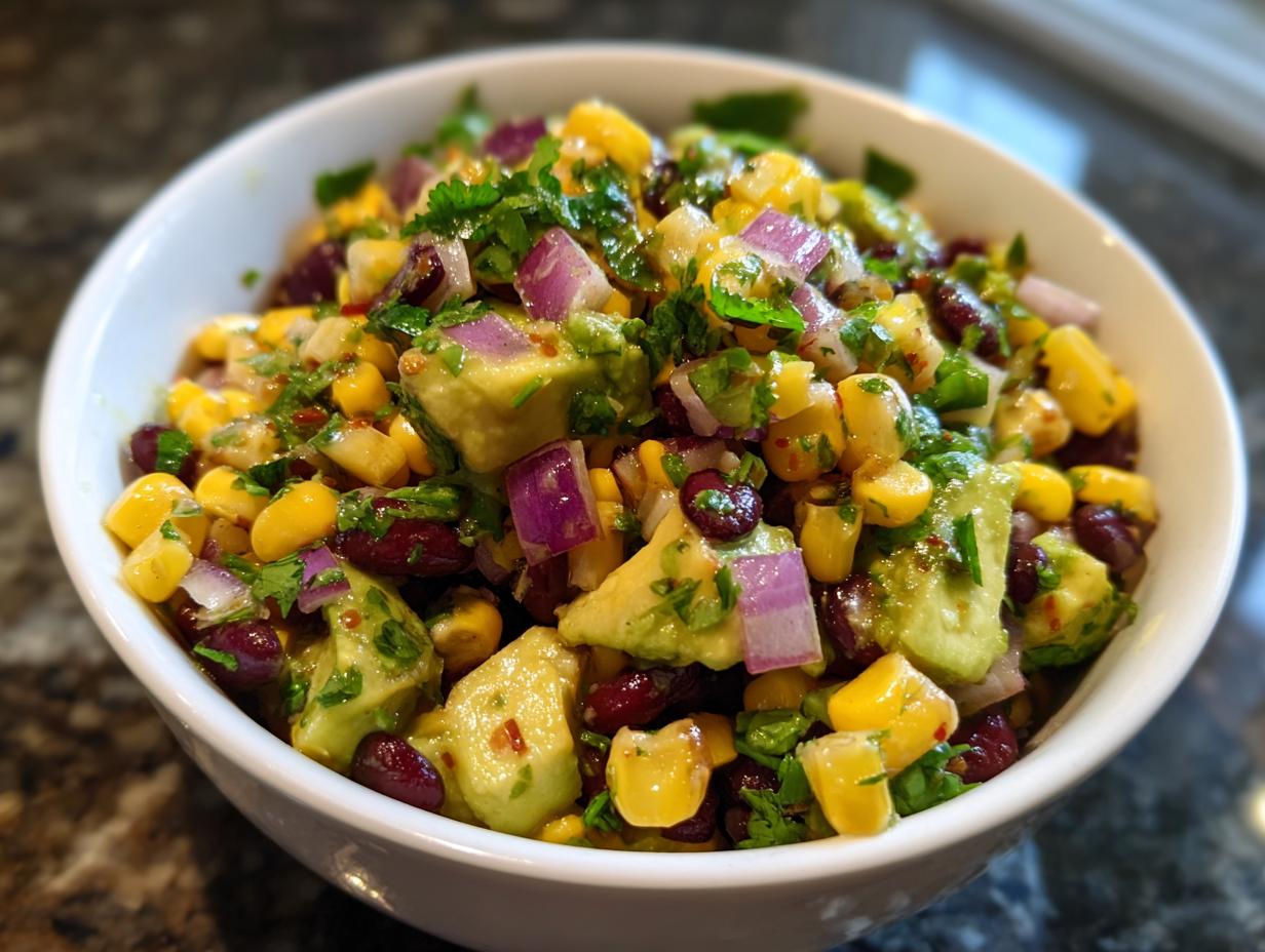 Delicious 10-Minute Avocado Corn and Black Bean Salsa