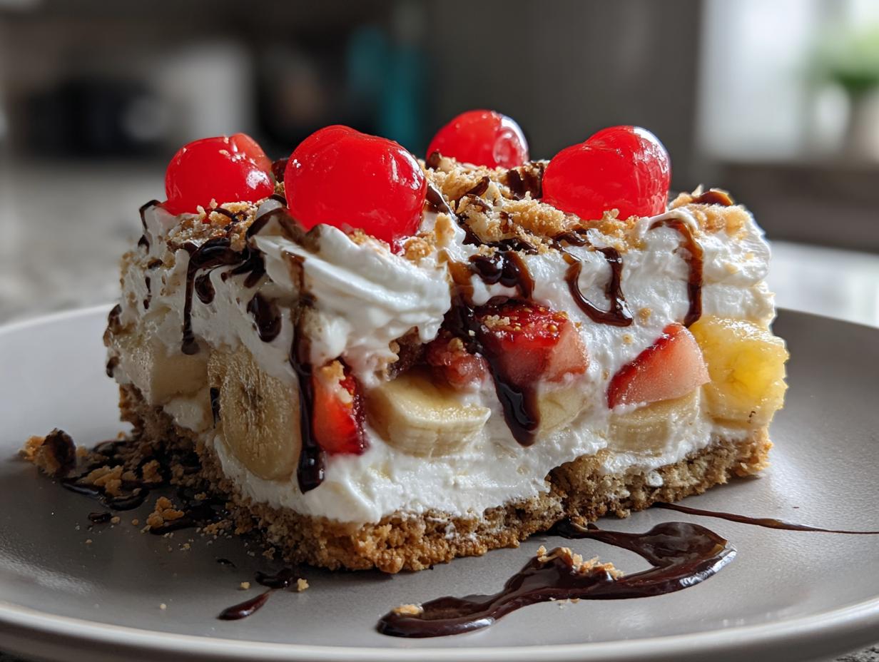 Moist No Cream Cheese Banana Split Cake in 20 Minutes