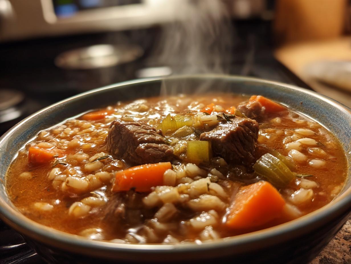 Hearty Beef Barley Soup Recipe: 6-Hour Slow Cooker Comfort