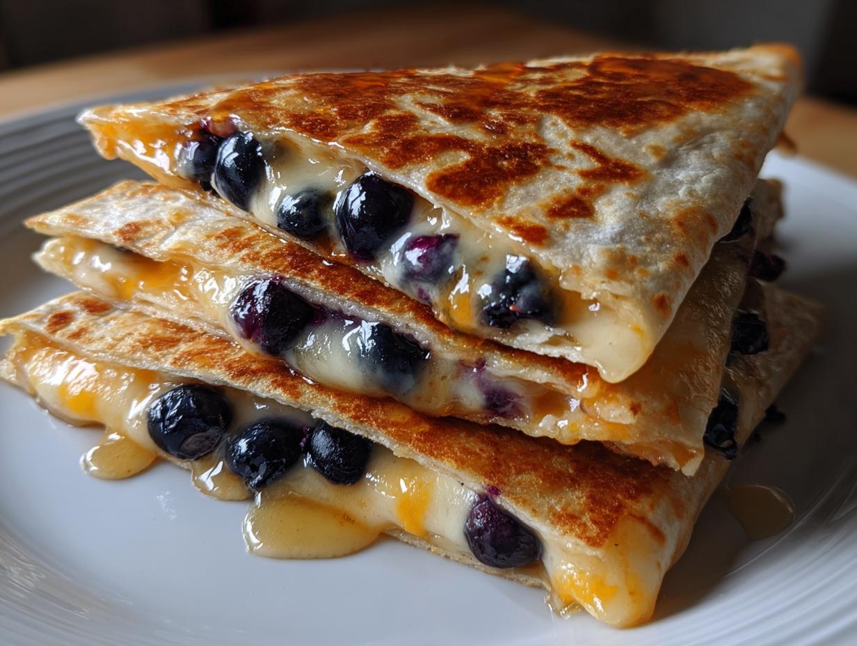 9-Minute Blueberry Breakfast Quesadilla Bliss