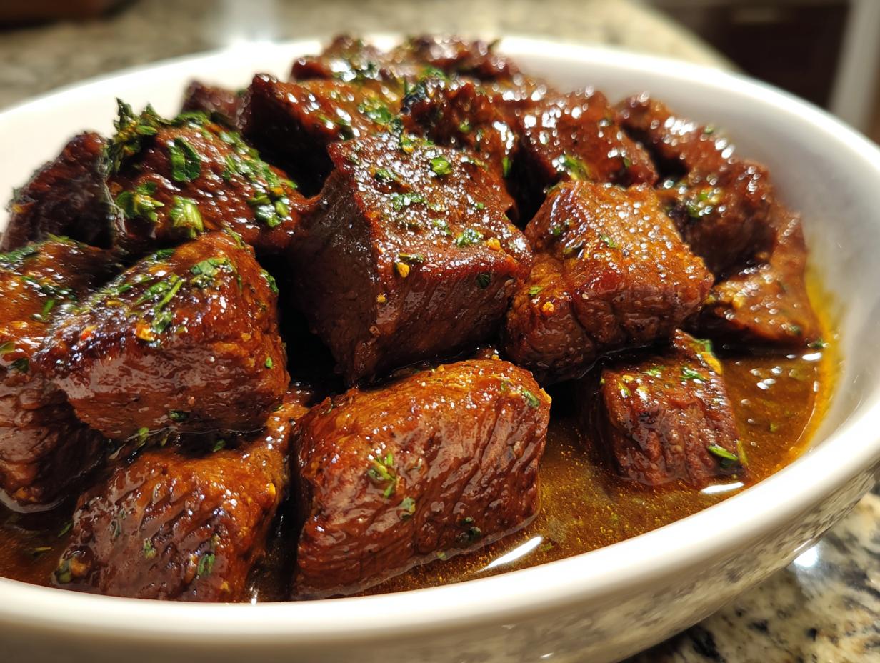 Juicy Crockpot Steak Bites with 4 Simple Ingredients