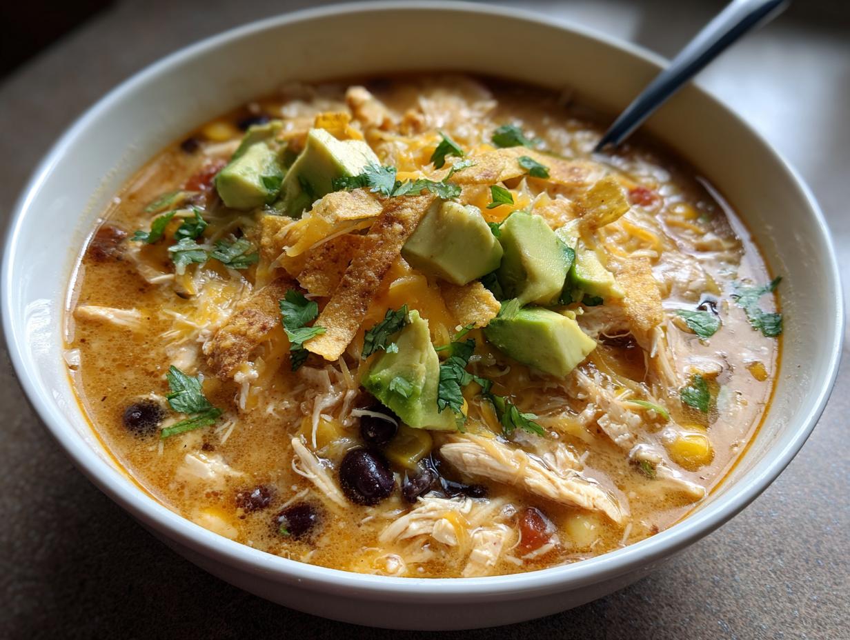 Deliciously Creamy Chicken Tortilla Soup in 30 Minutes