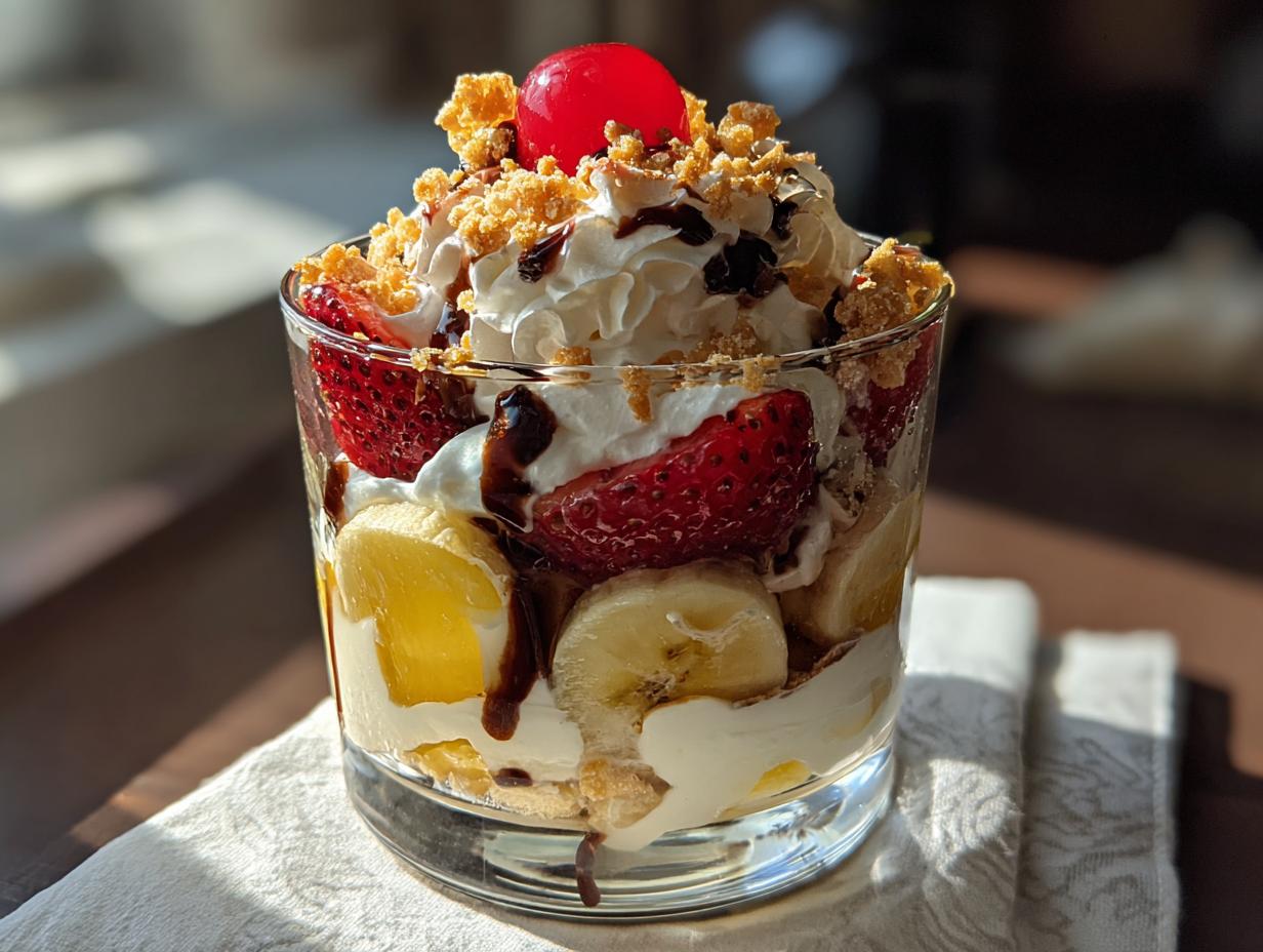 Heavenly 5-Minute Delightful Banana Split Pudding Parfaits