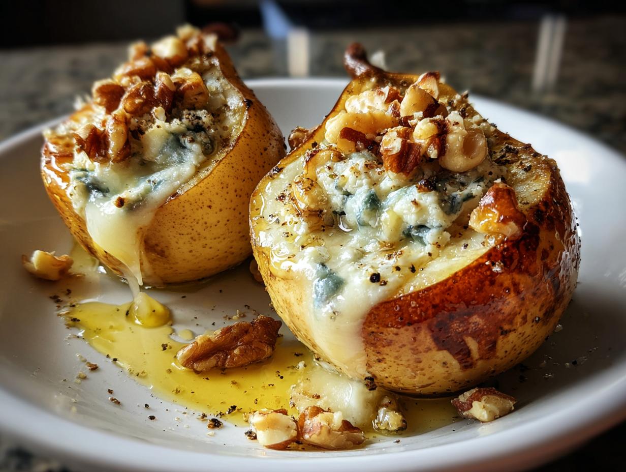 30-Minute Elegant Blue Cheese Stuffed Pears Recipe