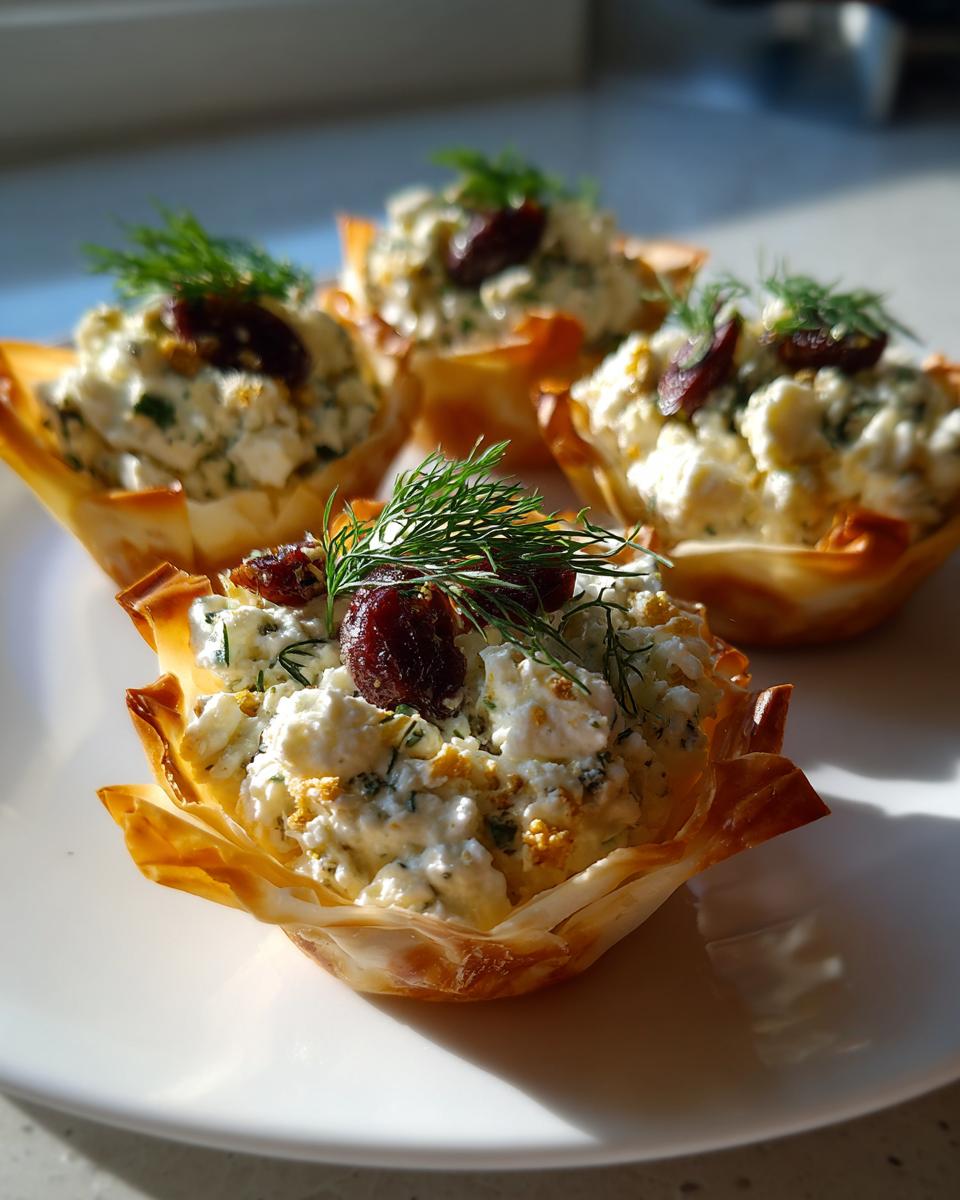 Greek Feta Dip Phyllo Cups Appetizer - detail 1