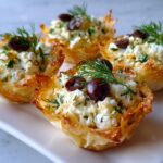 Greek Feta Dip Phyllo Cups Appetizer
