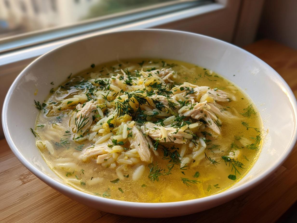 Zesty Greek Lemon Chicken Soup Recipe in Just 30 Minutes