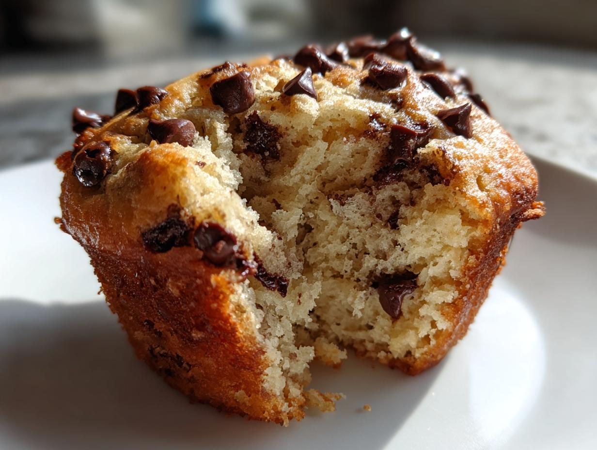 Secretly Healthy Greek Yogurt Chocolate Chip Muffins that Melt Hearts