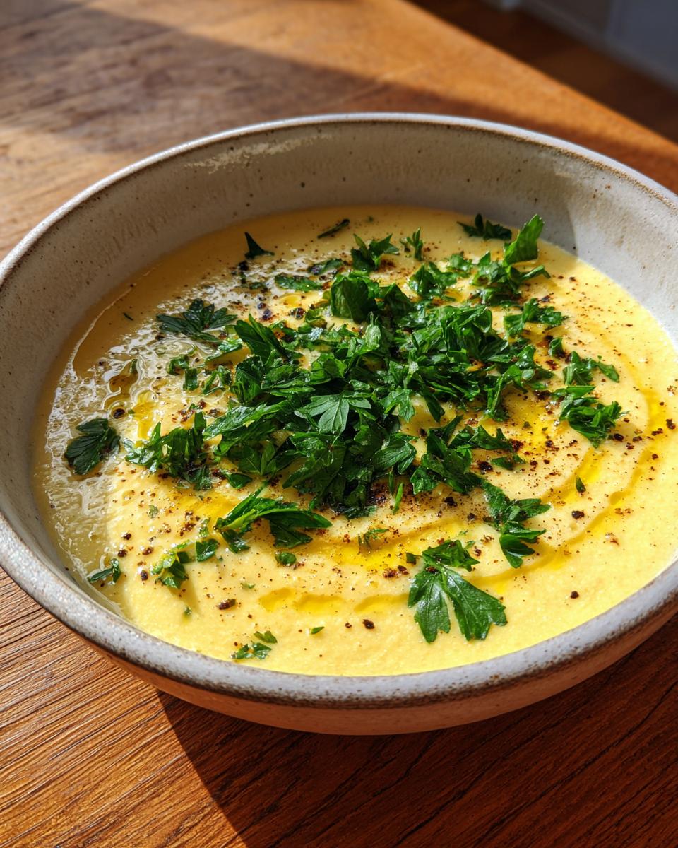 Healthy Mediterranean Cauliflower Soup - detail 1