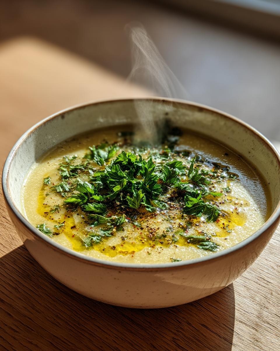 Healthy Mediterranean Cauliflower Soup - detail 3