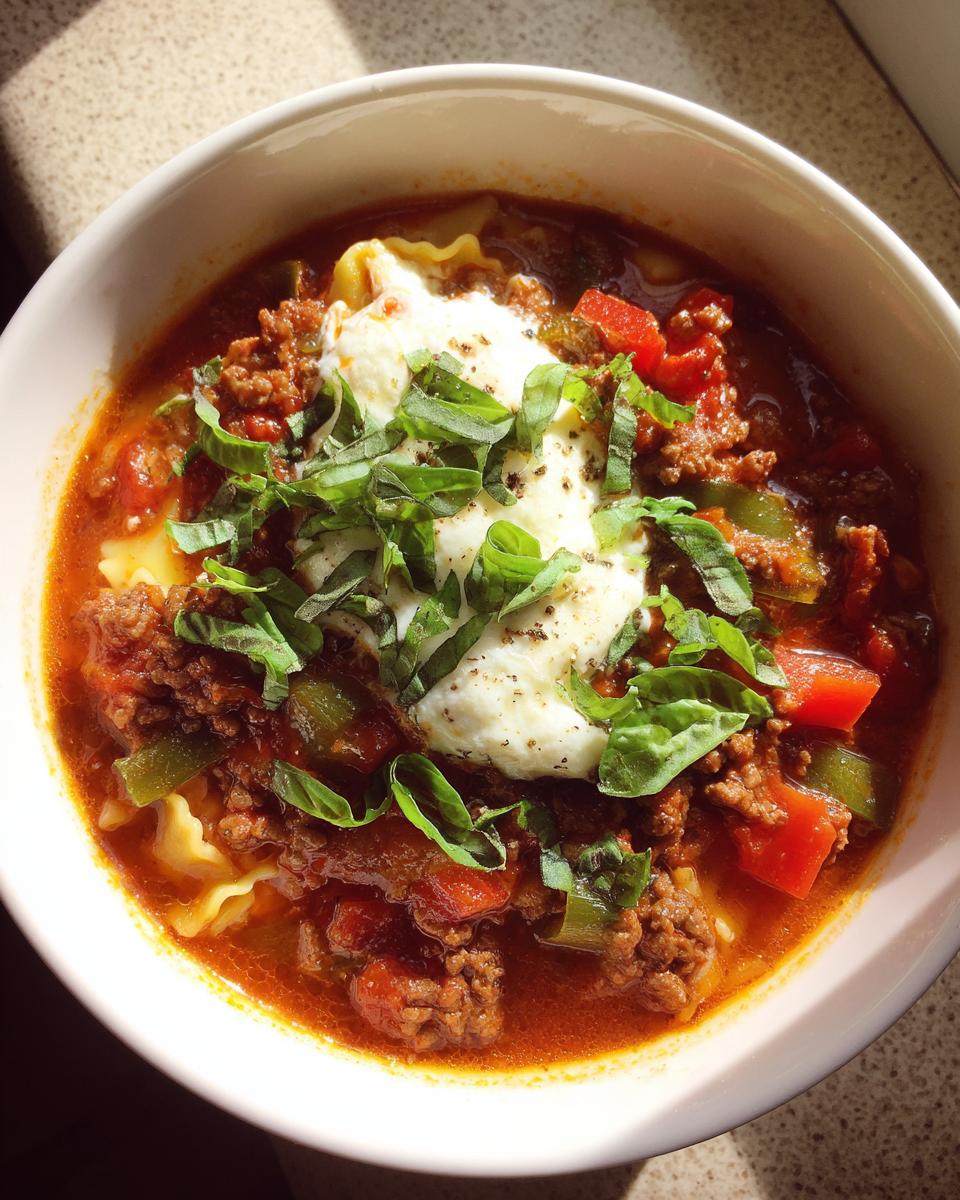 High Protein Lasagna Soup - detail 3