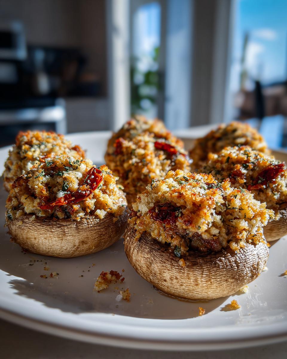 Italian Stuffed Mushrooms with Sundried Tomatoes & Sausage - detail 1
