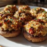 Italian Stuffed Mushrooms with Sundried Tomatoes & Sausage