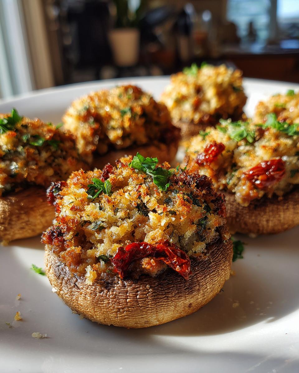 Italian Stuffed Mushrooms with Sundried Tomatoes & Sausage - detail 2