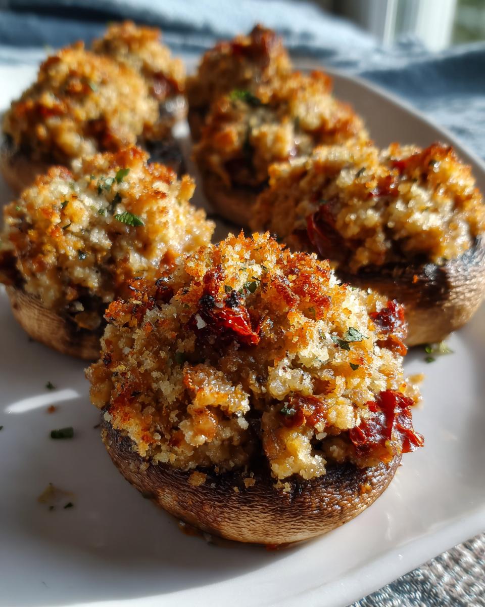 Italian Stuffed Mushrooms with Sundried Tomatoes & Sausage - detail 3