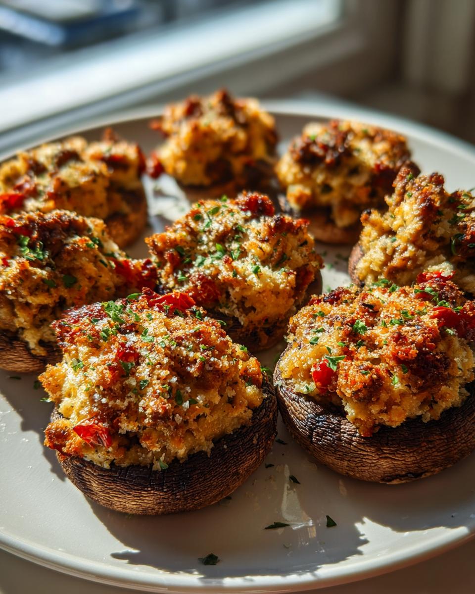 Italian Stuffed Mushrooms with Sundried Tomatoes & Sausage - detail 4