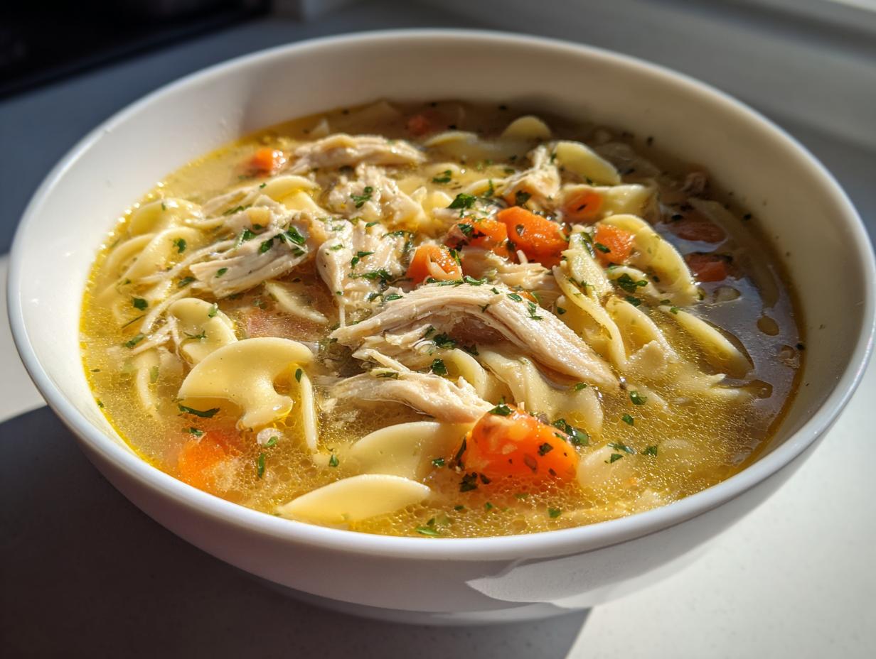 Creamy Slow Cooker Chicken Noodle Soup in Just 6 Hours