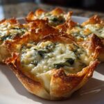 Spinach & artichoke wonton cups