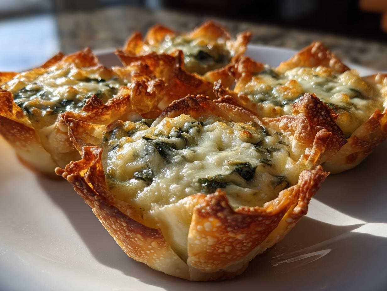 24 Irresistible Spinach & Artichoke Wonton Cups Recipe