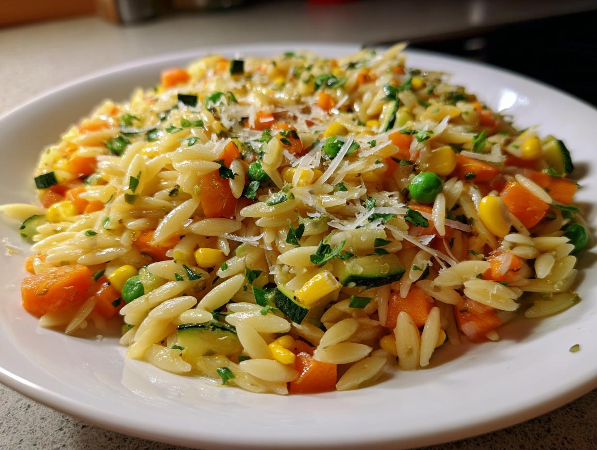 25-Minute Veggie Orzo Your Toddler Will Devour Instantly