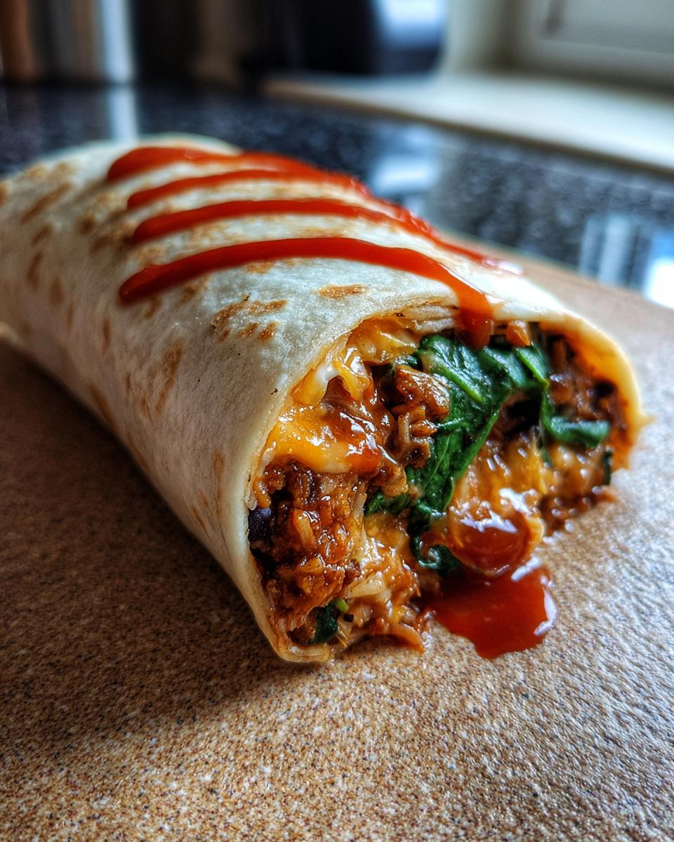 15 Minute Black Bean and Spinach Burrito - detail 1