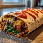15 Minute Black Bean and Spinach Burrito