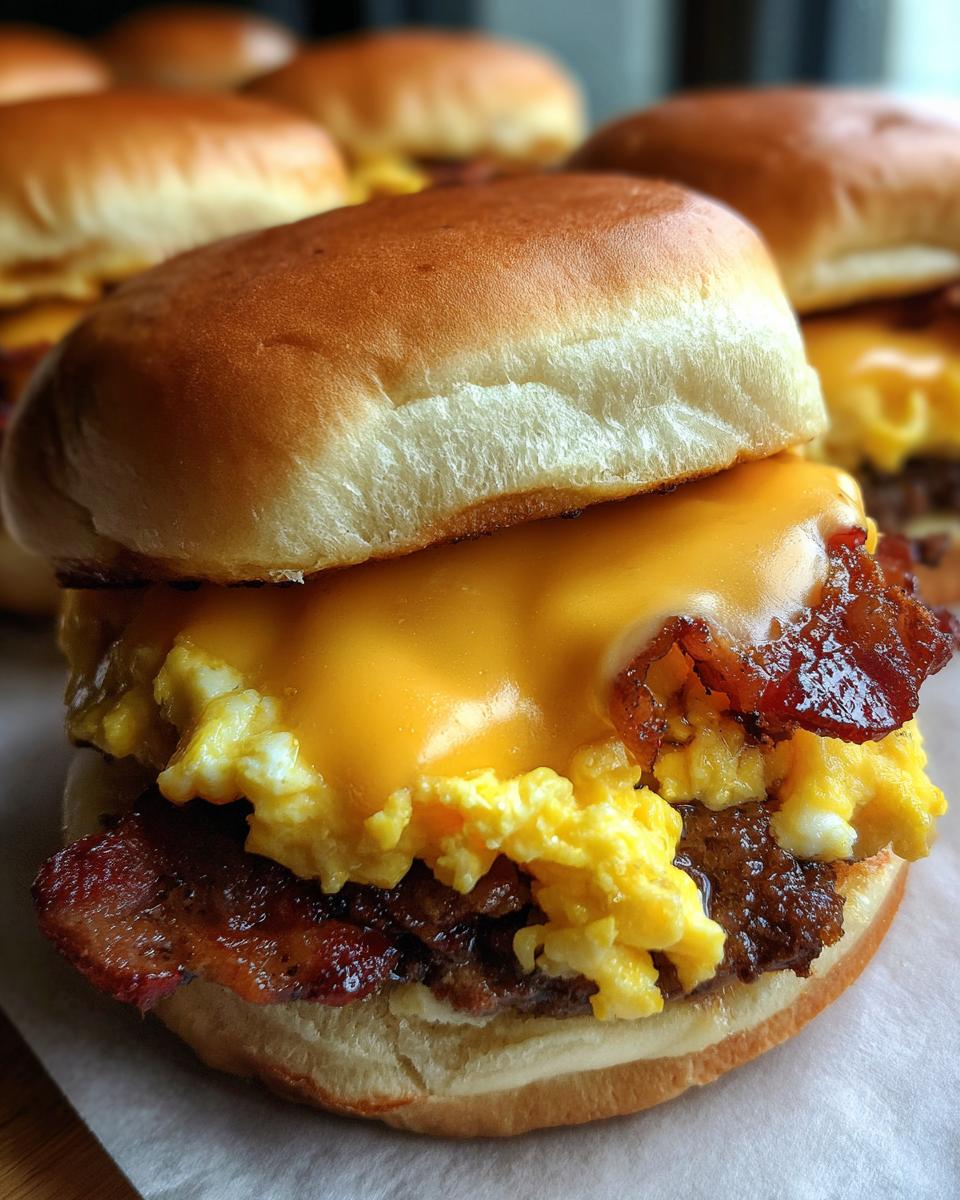 Beef Bacon Egg And Cheese Sliders Recipe - detail 2