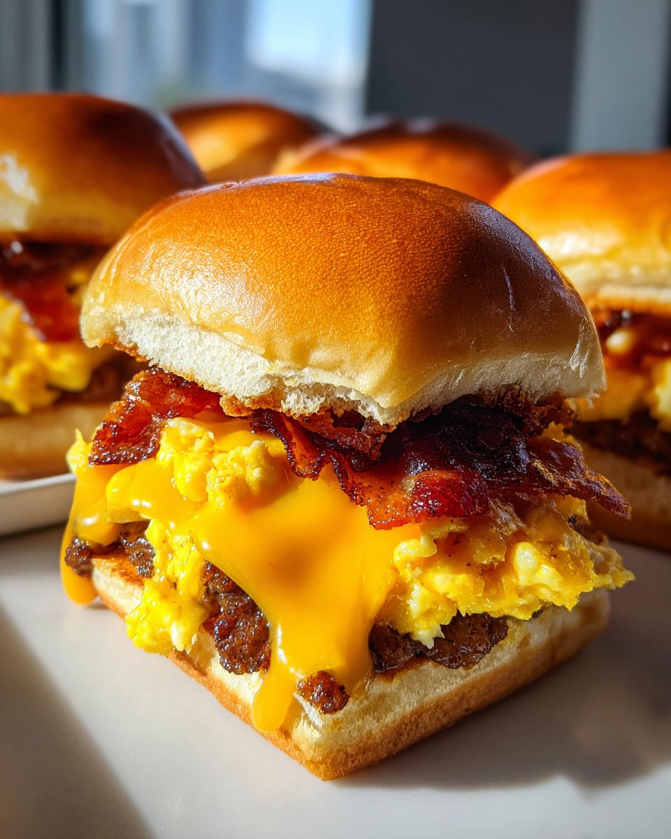 Beef Bacon Egg And Cheese Sliders Recipe - detail 3