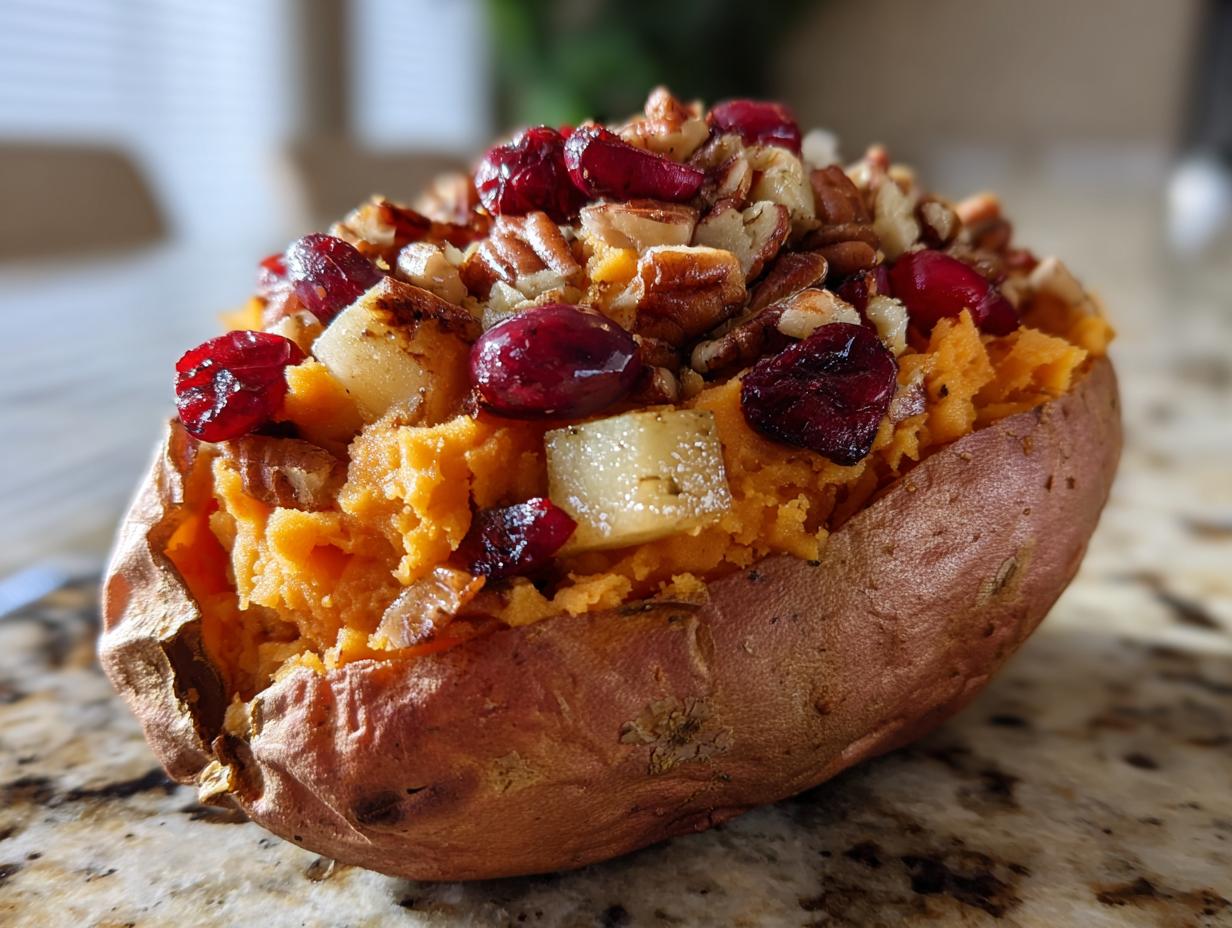 Cranberry Apple Twice-Baked Sweet Potatoes