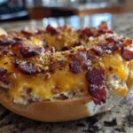 Creamy beef Bacon Cheddar Bagels