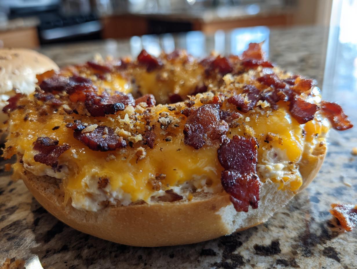 Irresistible 20-Minute Creamy Beef Bacon Cheddar Bagels