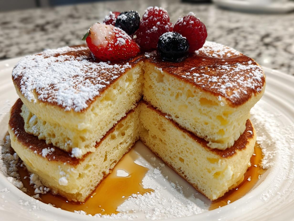 Fluffy Japanese Soufflé Pancakes