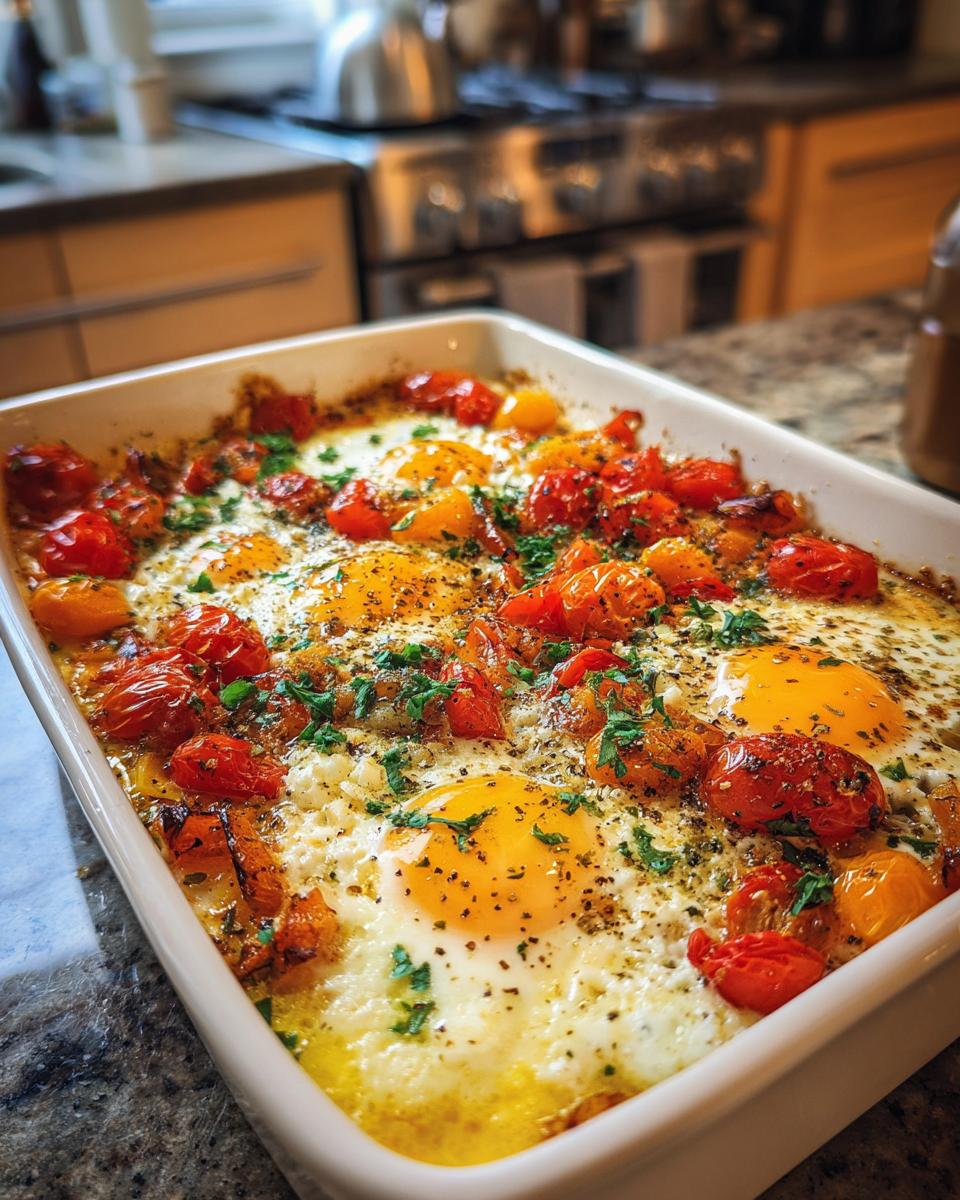 Mediterranean Baked Feta Eggs - detail 2