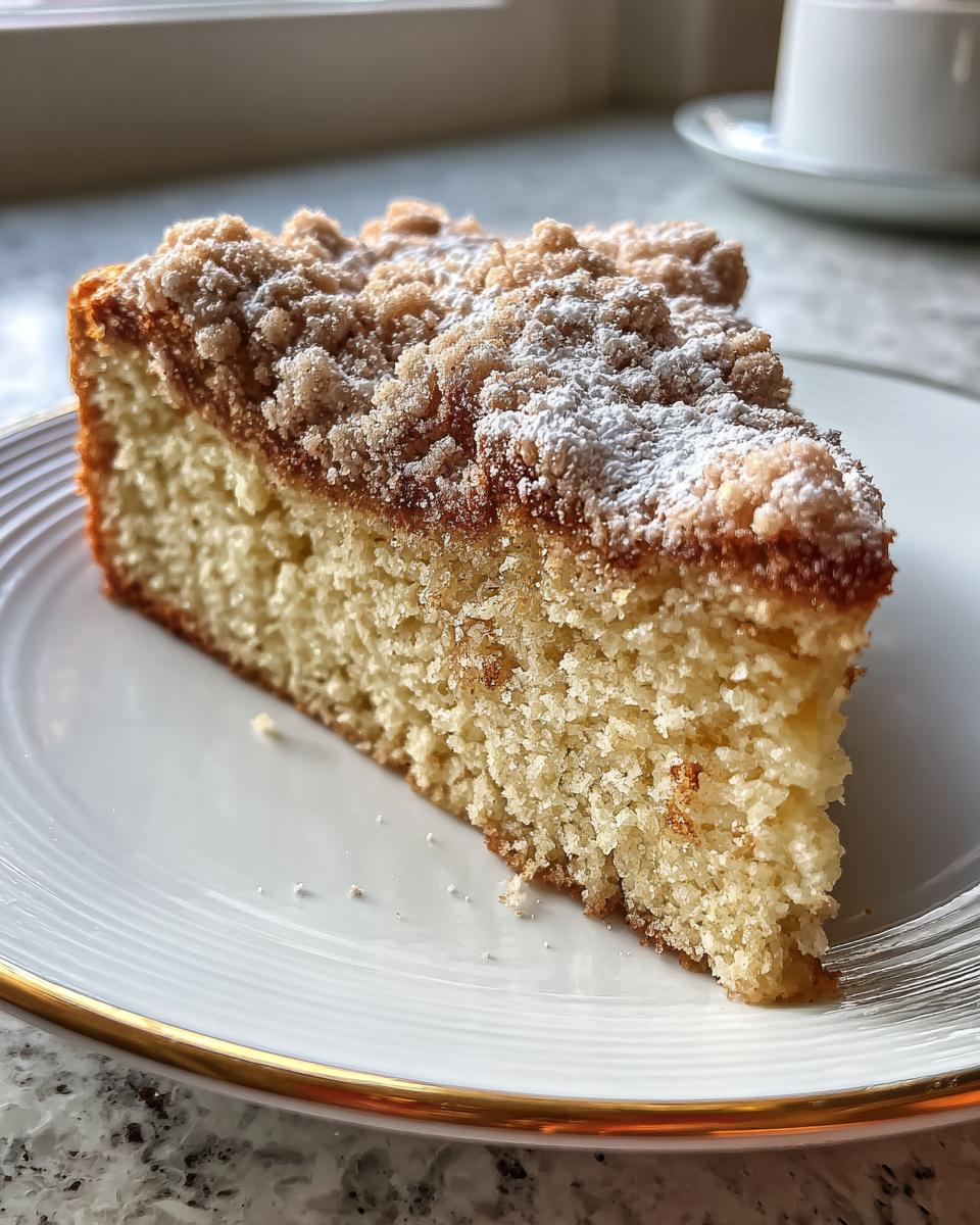 sourdough coffee cake with a cinnamon crumble - detail 1