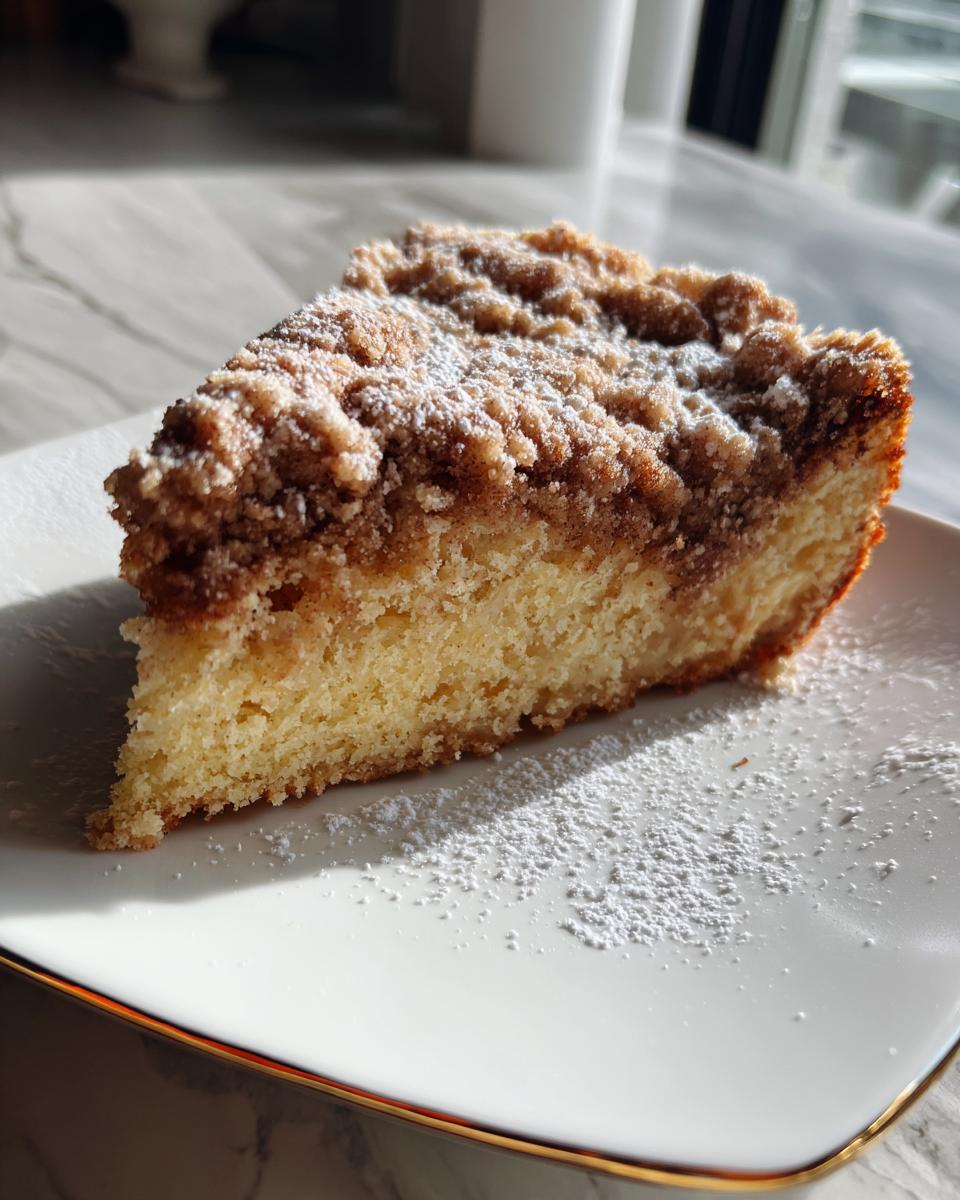 sourdough coffee cake with a cinnamon crumble - detail 3