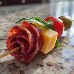 Charcuterie Skewers with Salami Roses