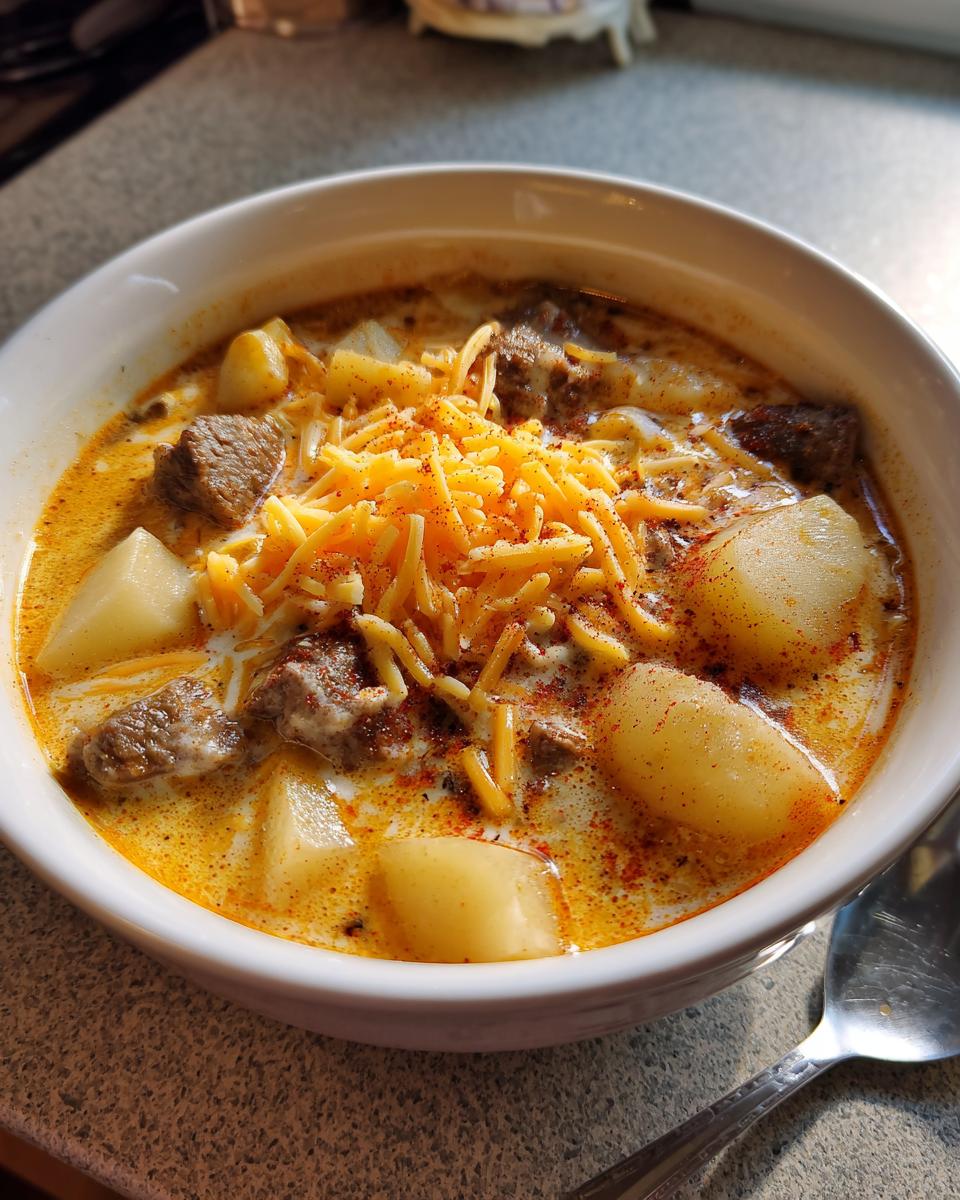 Cheesy Beef & Potato Soup - detail 2