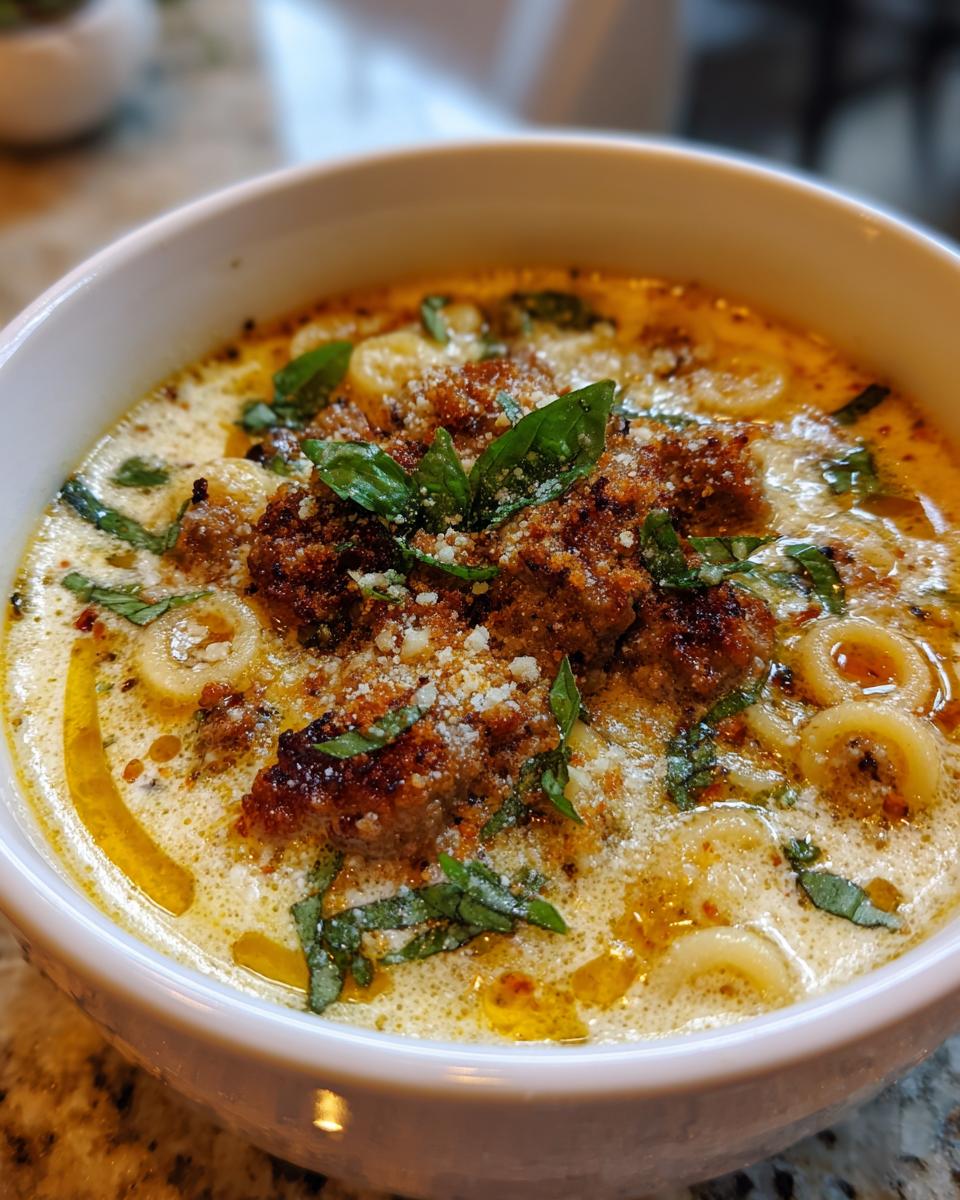 Creamy Parmesan Italian Sausage Ditalini Soup Recipe - detail 2