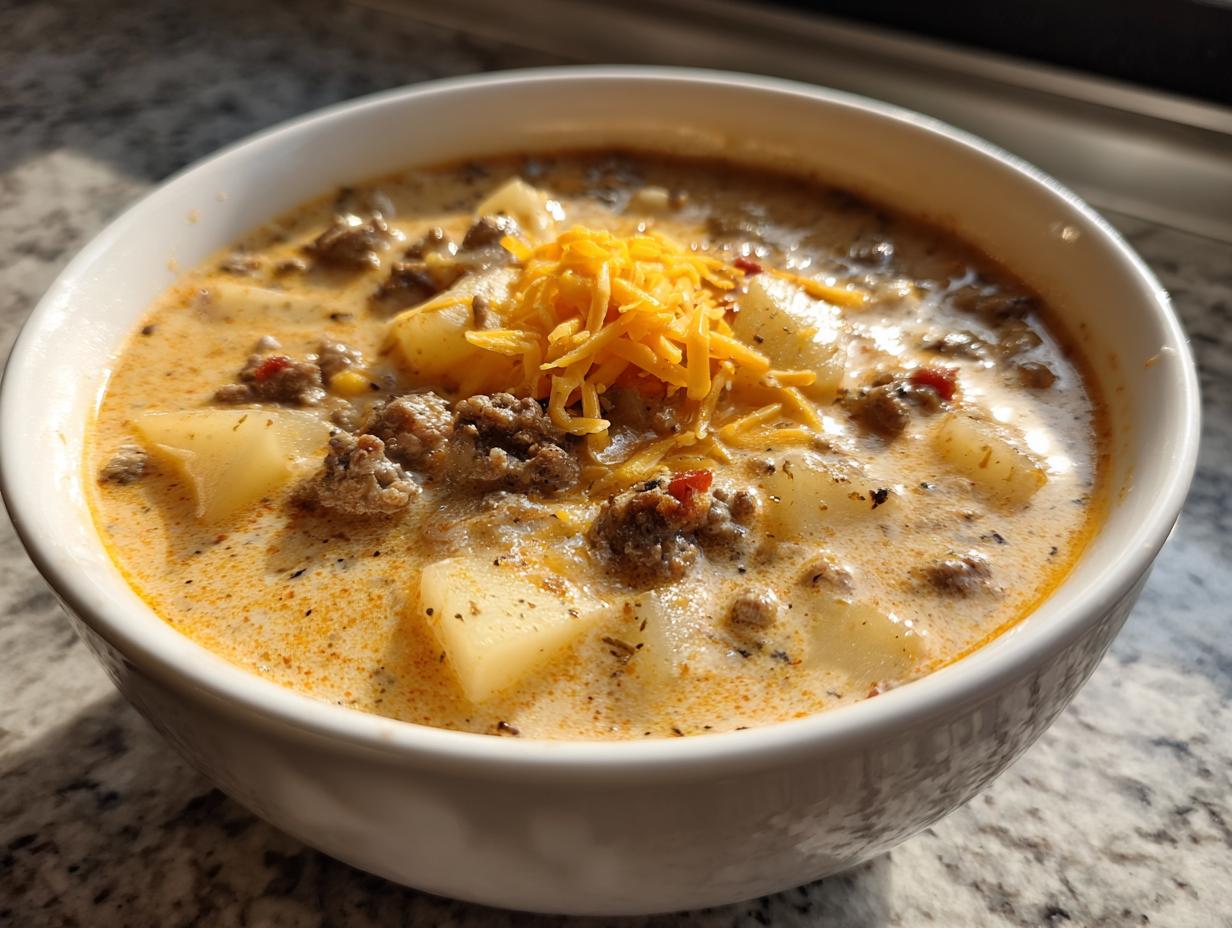 Crockpot Cheeseburger Soup