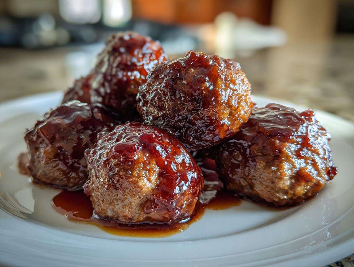 Crockpot Grape Jelly Meatballs