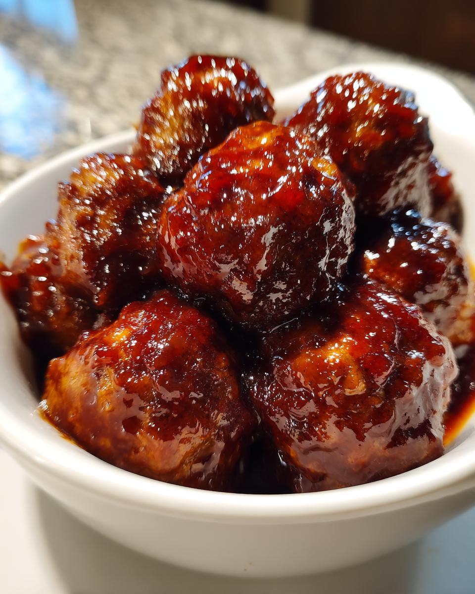 Crockpot Meatballs in Grape Jelly and BBQ Sauce - detail 2