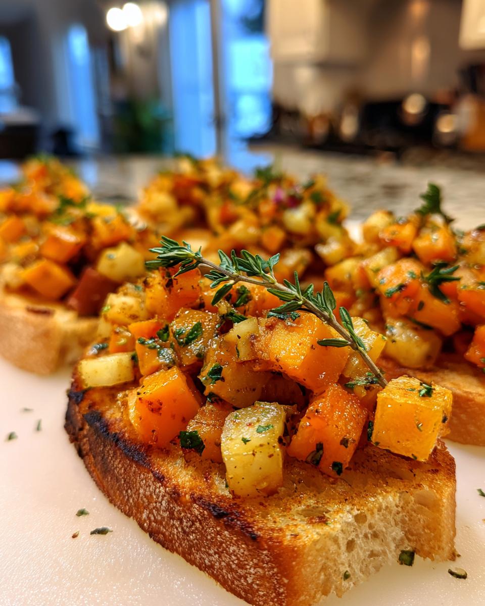 Delicious Fall Bruschetta with Butternut Squash and Apples - detail 2