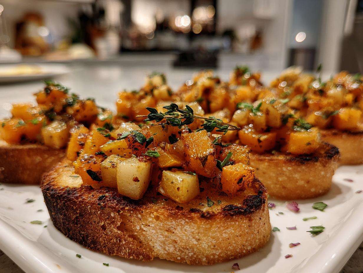 Butternut Squash and Apple Bruschetta