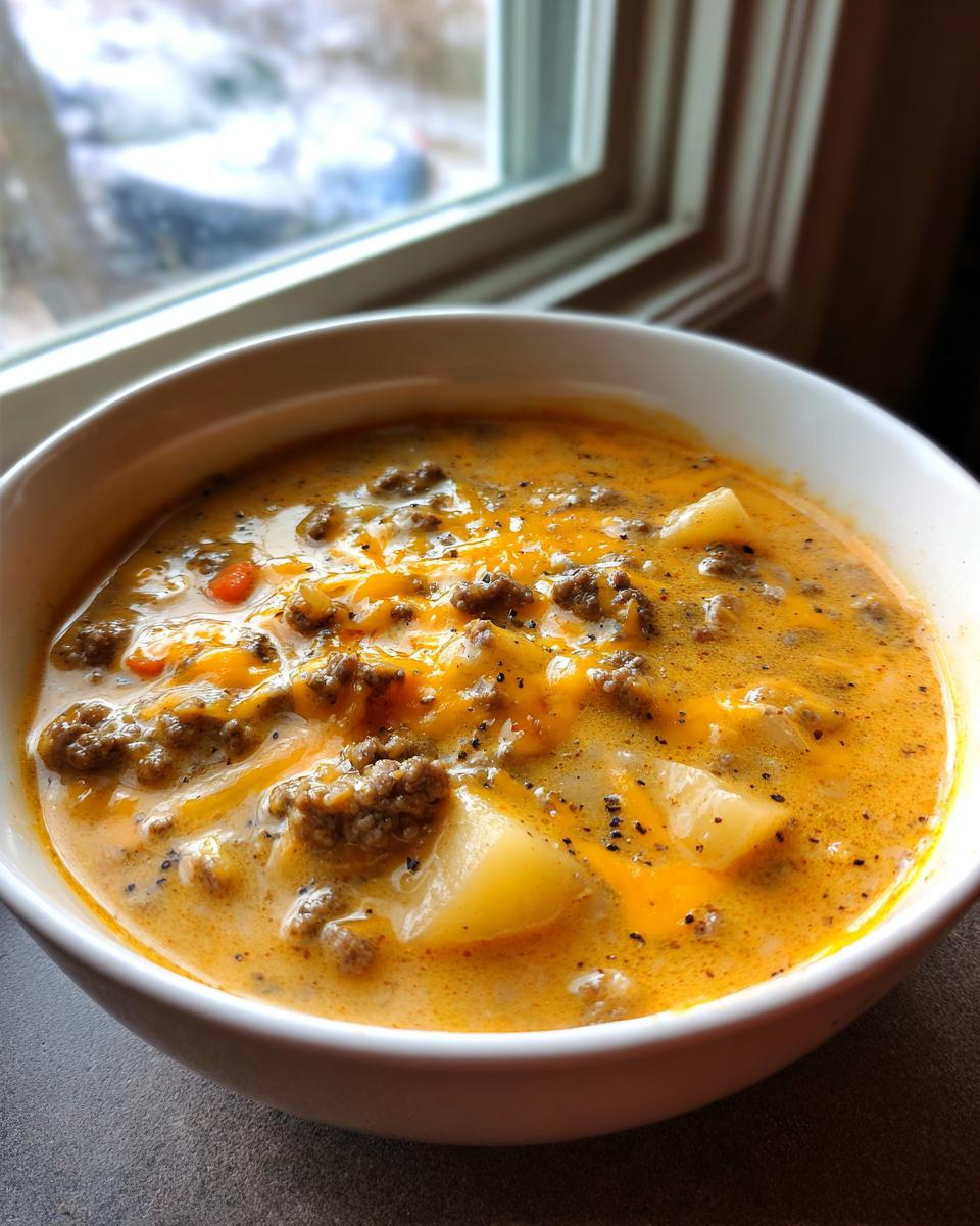 Easy Cheesy Hamburger Potato Soup - detail 2
