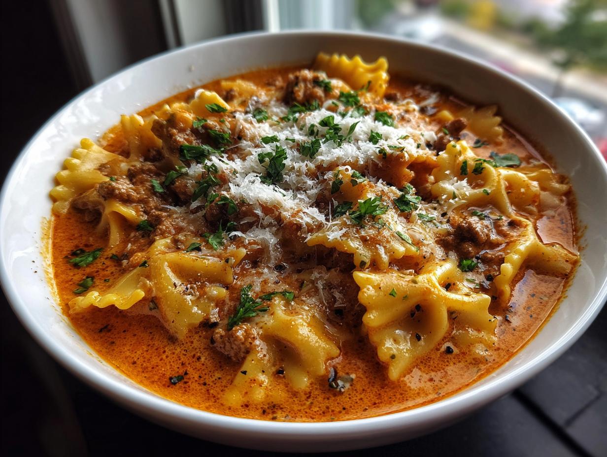 Easy Creamy Lasagna Soup Recipe