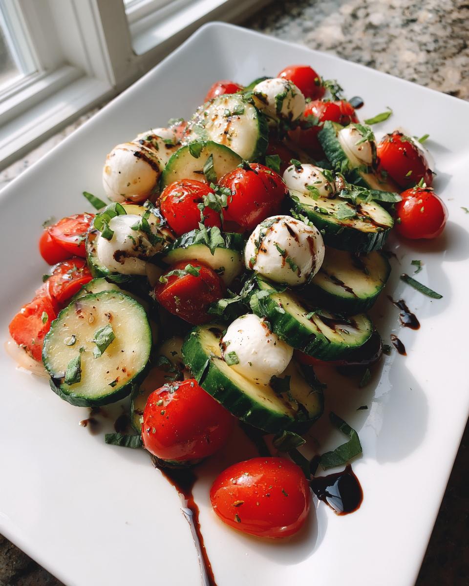 Easy Cucumber Caprese Salad - detail 2