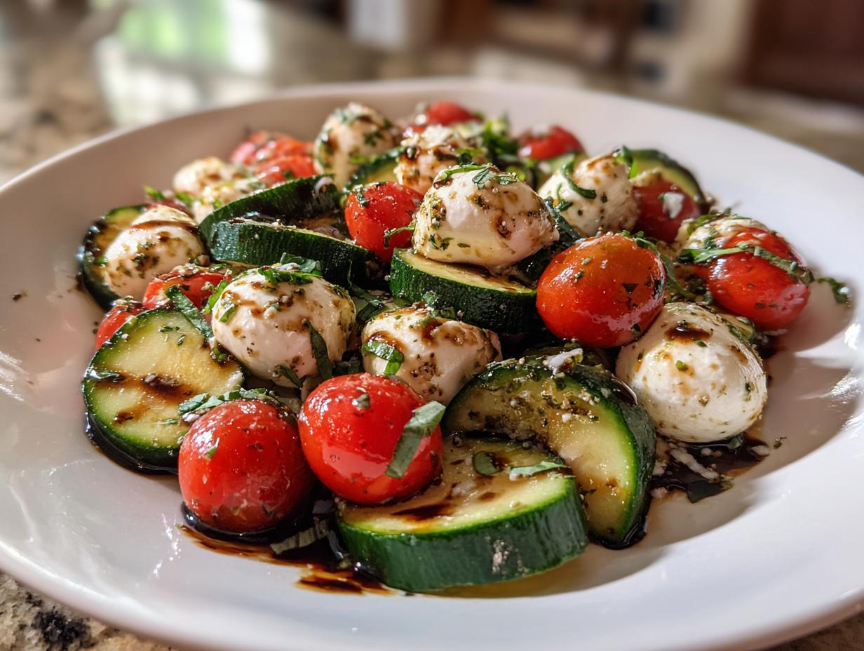 Easy Cucumber Caprese Salad