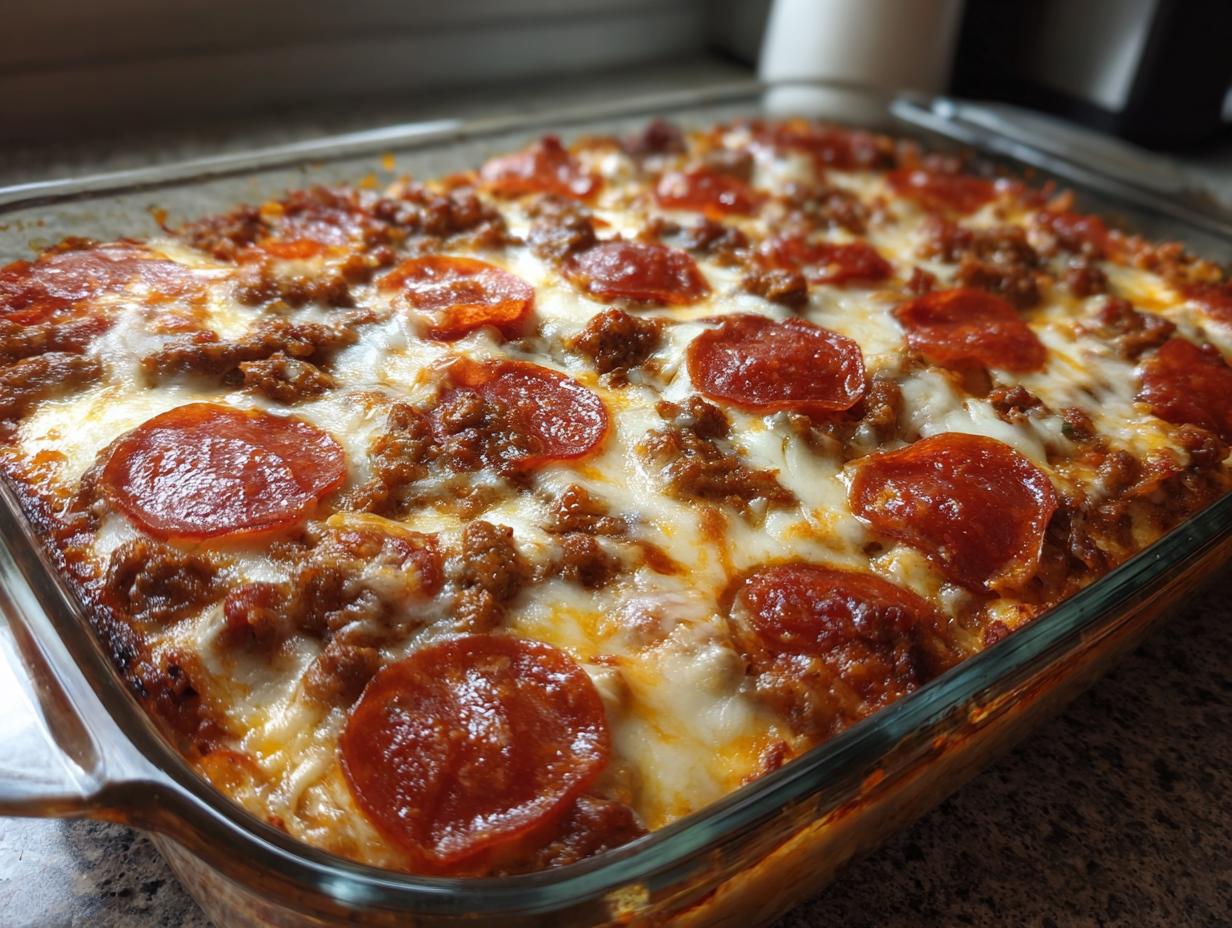 Easy Low Carb Pizza Casserole