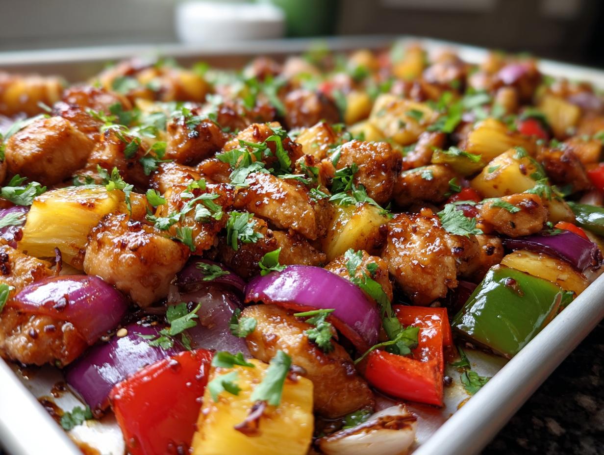 Hawaiian Chicken Sheet Pan Dinner